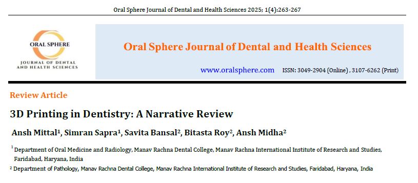 Image of 3D Printing in Dentistry: A Narrative Review