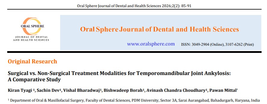 Image of Surgical vs. Non-Surgical Treatment Modalities for Temporomandibular Joint Ankylosis: A Comparative Study